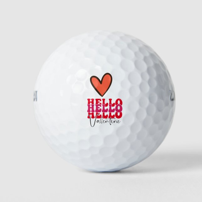 Golf ball for Golfer on Valentine's Day with LOVE (Front)