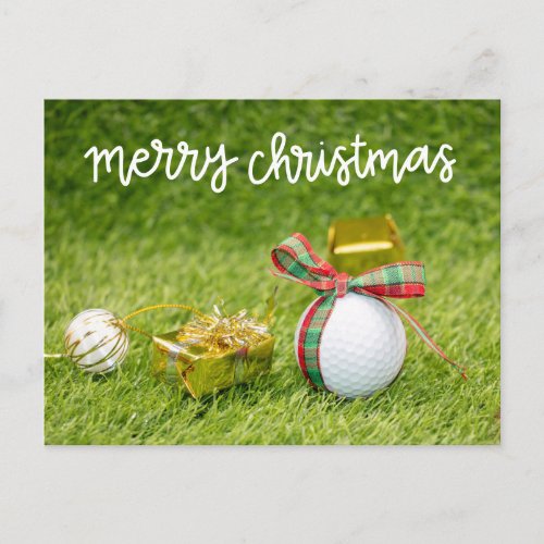 Golf ball for Merry Christmas to golfer Postcard