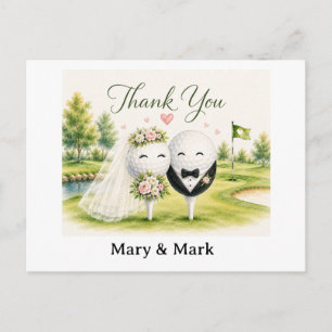 Golf Ball Getting Married Postcard