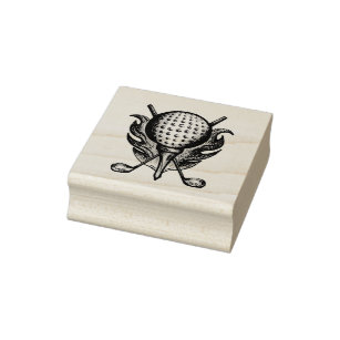Golf Ball Golfer Golfing Course Tee Clubs Sports Rubber Stamp
