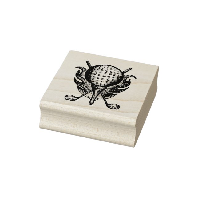 Golf Ball Golfer Golfing Course Tee Clubs Sports Rubber Stamp (Stamp)