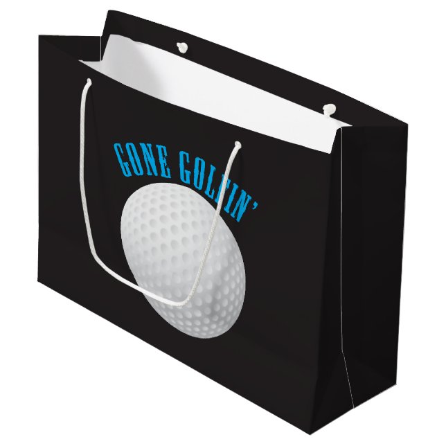 Golf Ball ⛳🎁 Gone Golfing Golfer Large Gift Bag (Front Angled)