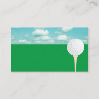 golf ball green and blue golfing double sided business card