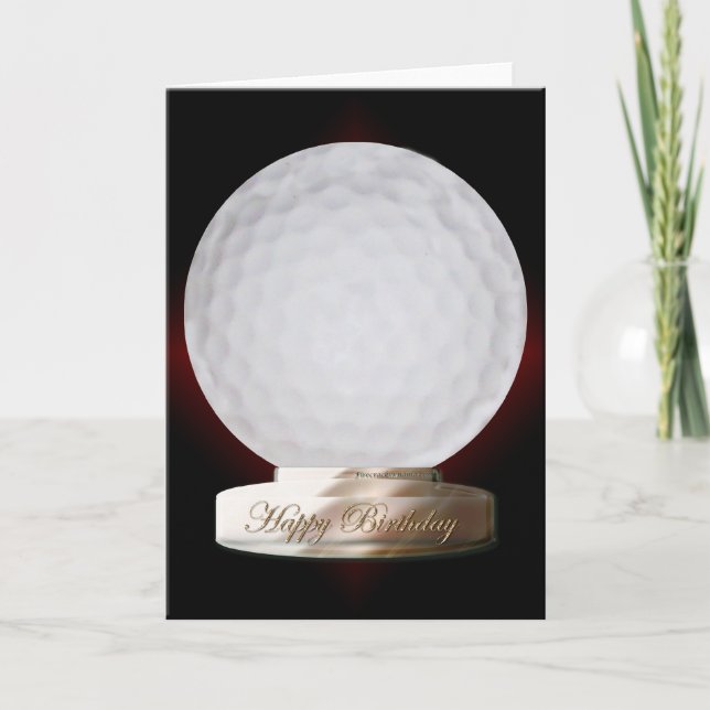 Golf Ball Happy Birthday Card (Front)