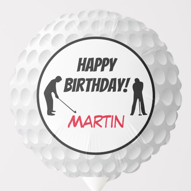 Golf Ball Happy Birthday Party Accessory Balloon (Front)