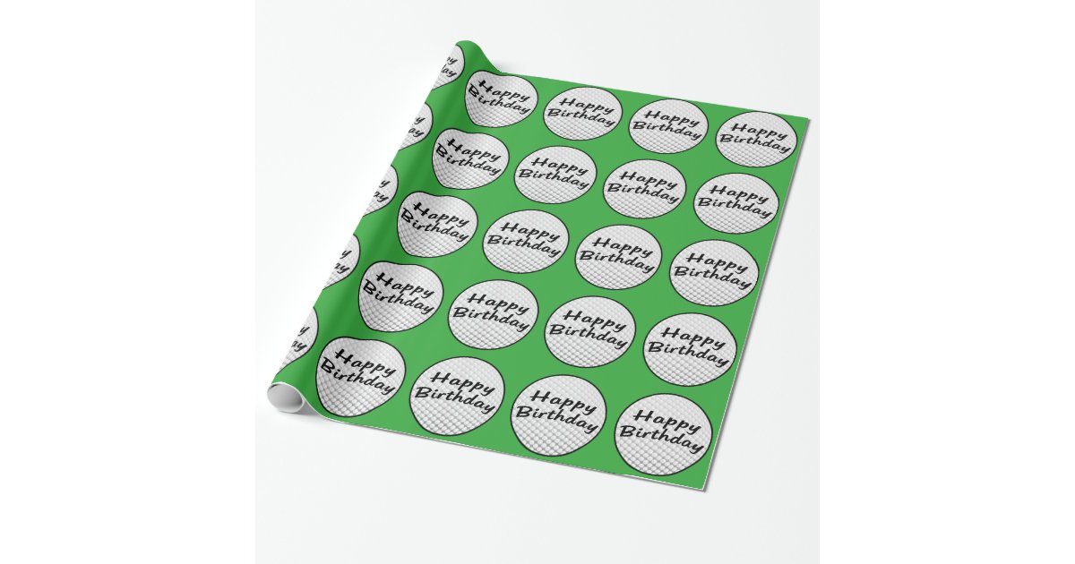 Custom Baller Golf Name Happy Birthday Wrapping Paper