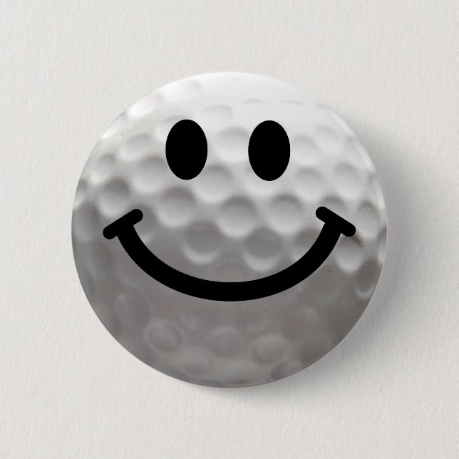 Golf ball Happy Face Button (Front)