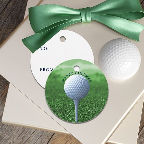 Golf Ball Happy Golfmas Gift Favor Tags