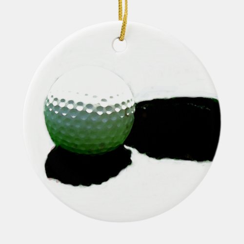 Golf Ball  Hole Ceramic Ornament