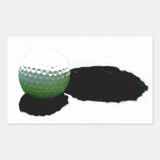 Golf Ball & Hole Rectangular Sticker (Front)