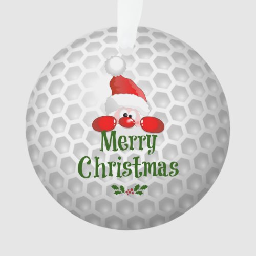 Golf Ball Holiday Design Merry Christmas Ornament