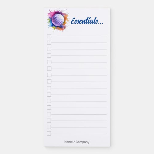 Golf Ball Image To Do List Magnetic Notepad