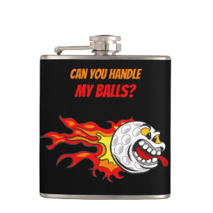 Golf Ball in Flames, Black Flask