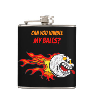 Golf Ball in Flames, Black Flask