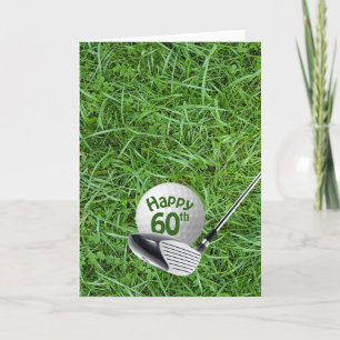 Golf Ball In Grass 60th Birthday Card