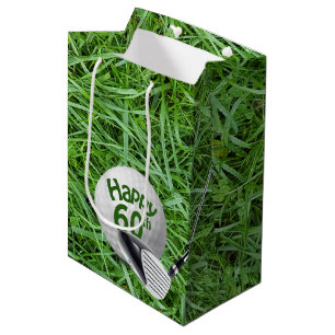 Golf Ball In Grass 60th Birthday Medium Gift Bag