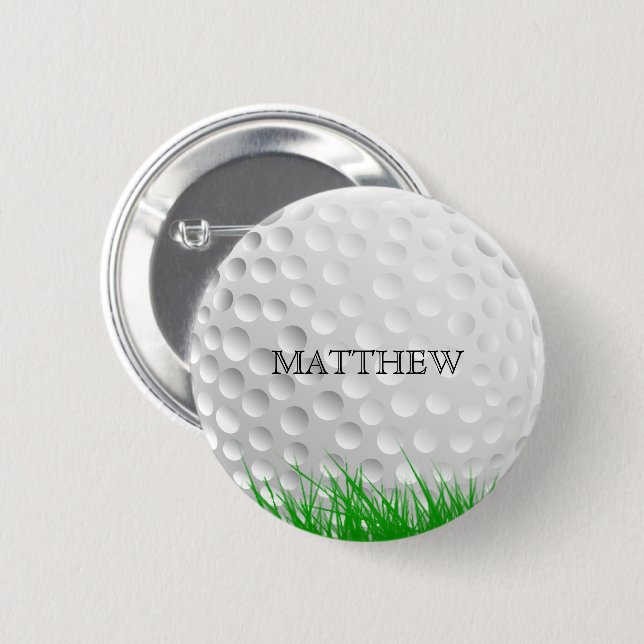 Golf ball in Grass Button (Front & Back)