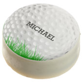 Golf ball in Grass Chocolate Covered Oreo (Angled)
