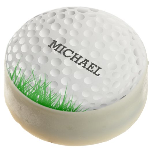 Golf ball in Grass Chocolate Covered Oreo (Angled)