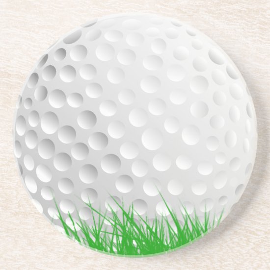 Golf ball in Grass Coaster