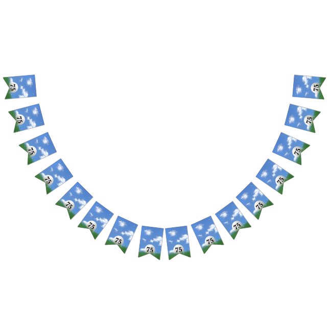 golf ball in grass for 75th birthday bunting flags (All)