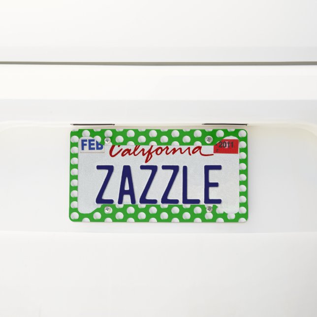 Golf Ball in Grass Pattern License Plate Frame (On Car)