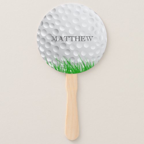 Golf ball in Grass Personalized Hand Fan