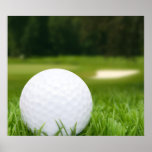 Golf Ball In Grass Poster at Zazzle