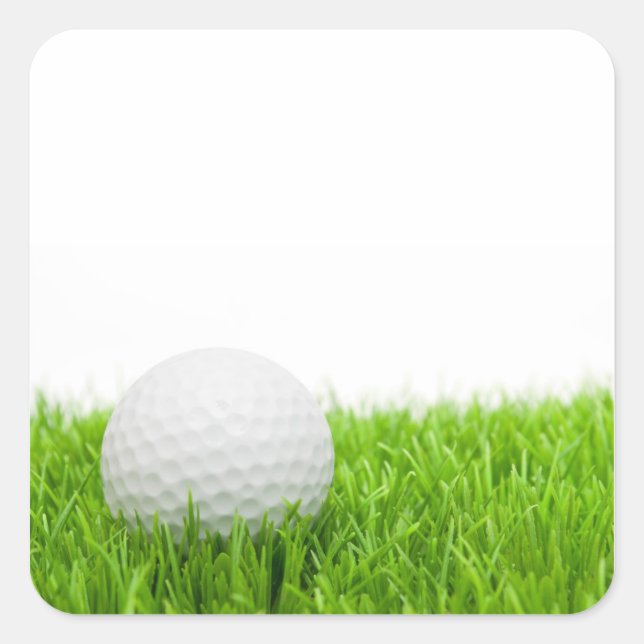 Golf Ball In Grass Square Sticker (Front)