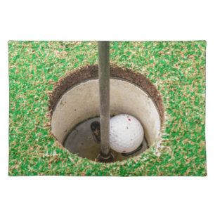 Golf Ball in Hole Cloth Placemat
