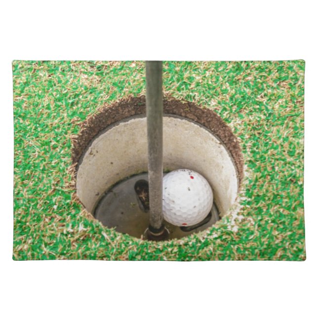 Golf Ball in Hole Cloth Placemat (Front)
