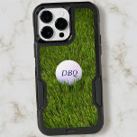 Golf Ball in the Rough Golfer Monogram Green OtterBox iPhone 14 Pro Max Case<br><div class="desc">Add your initials and be sure in the knowledge that this case will protect your phone - and may even help you ace a hole in one (or two)</div>