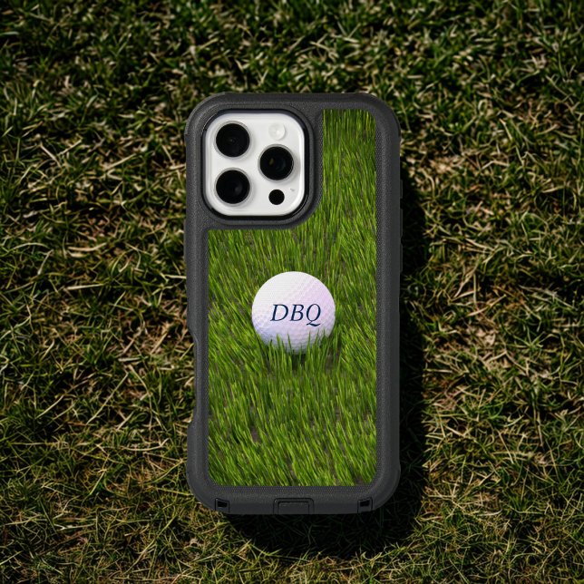 Golf Ball in the Rough Golfer Monogram Green Otterbox iPhone Case (Add your initials and be sure in the knowledge that this case will protect your phone on the fairway)