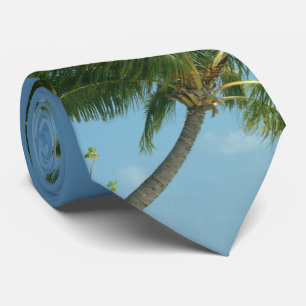 Golf Ball in the Sky above Palm Trees Neck Tie