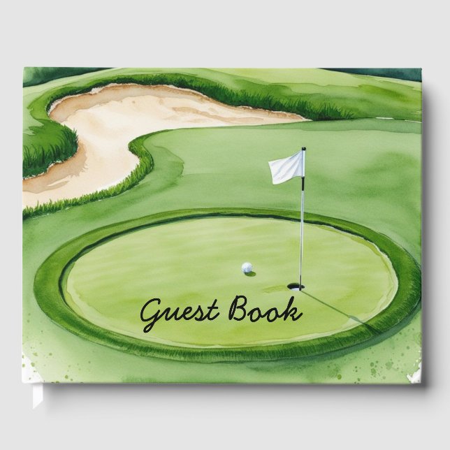 Golf ball is on putting green  guest book (Front)