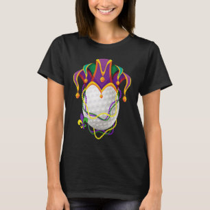 Golf Ball Jester Hat Mardi Gras Parade Beads Mardi T-Shirt