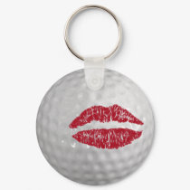 Golf ball - kiss keychain