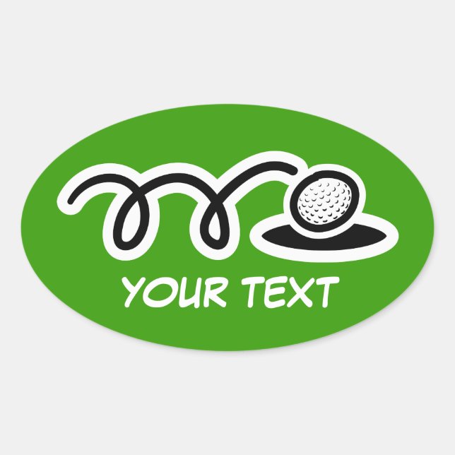 Golf ball large stickers with customizable text (Front)