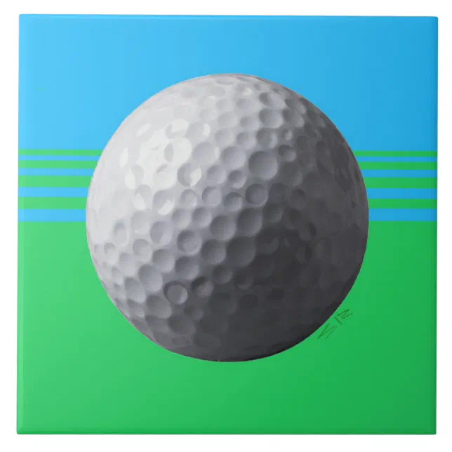 Golf Ball large tile Zazzle