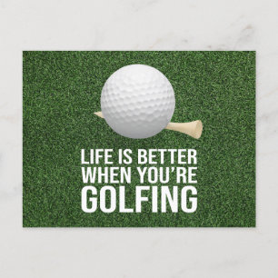 Golf Ball Life is better when you are golfing Postcard