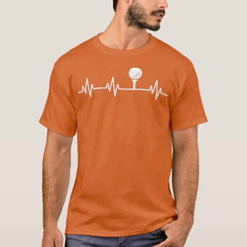Golf Ball Lifeline Heartbeat Heart Love Simple Ico T_Shirt