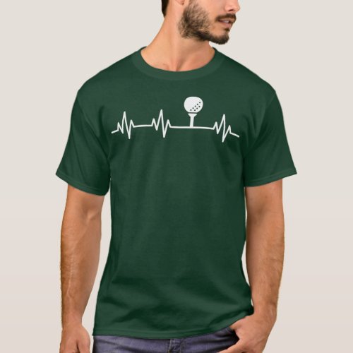 Golf Ball Lifeline Heartbeat Heart Love Simple Ico T_Shirt