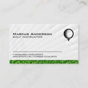 Golf Ball Logo Grass Business Card