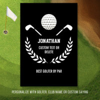 Golf Ball Logo Personalized Golfer Club Name Black