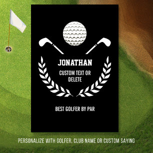 Golf Ball Logo Personalized Golfer Club Name Black Rug