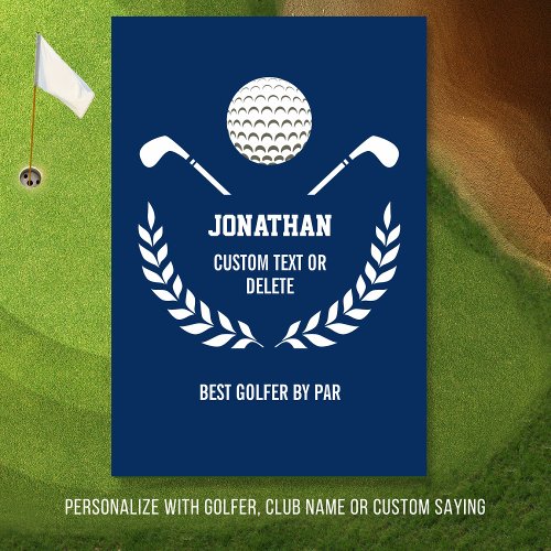 Golf Ball Logo Personalized Golfer Club Name Blue Rug