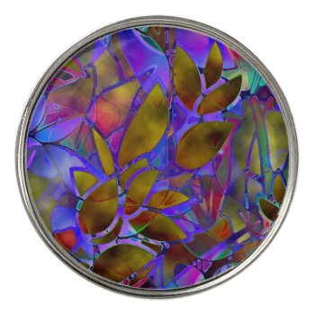 Golf Ball Marker Floral Abstract Stained Glass by Medusa81 at Zazzle