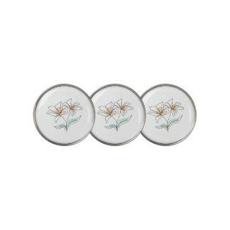 Golf Ball Marker with a lily