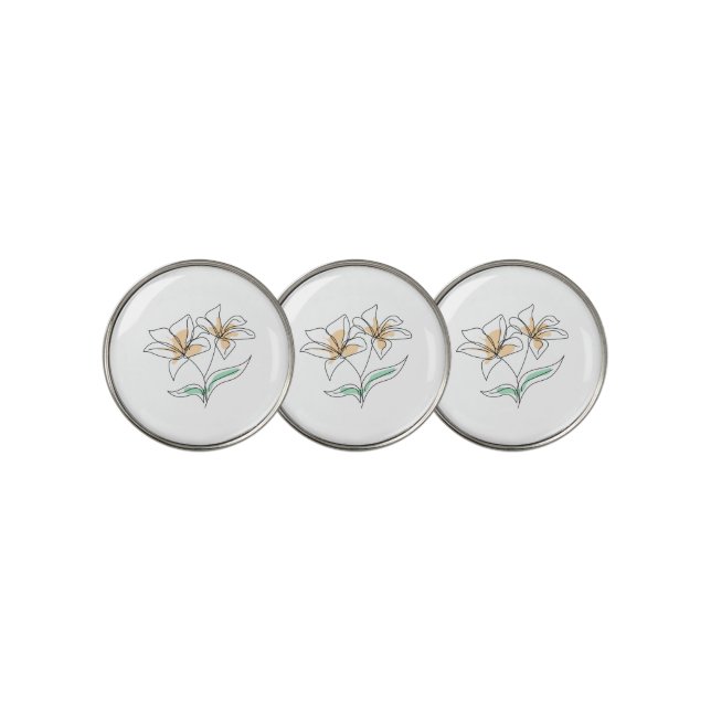 Golf Ball Marker with a lily (3 Up)