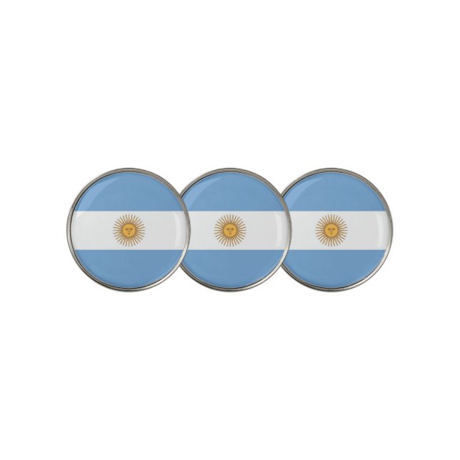 Golf Ball Marker with Flag of Argentina (3 Up)